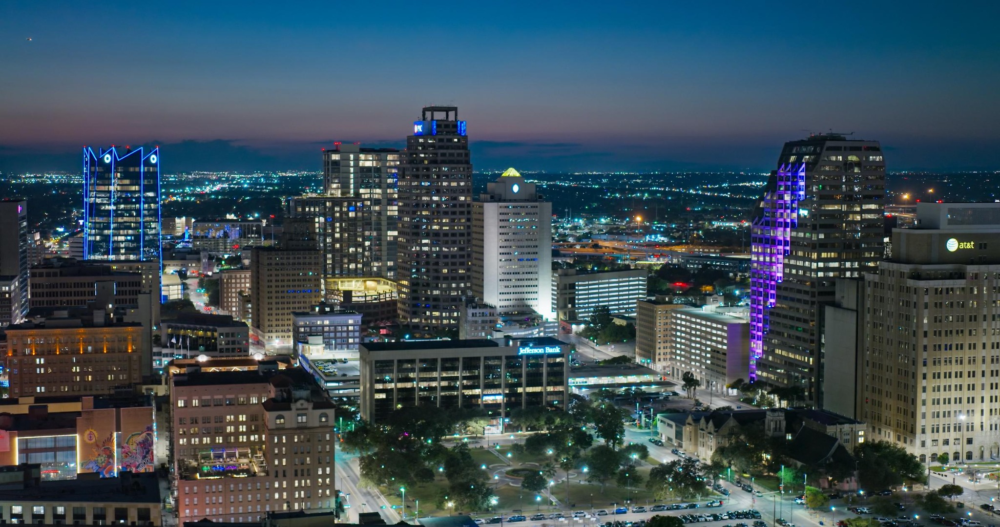 San Antonio skyline at night
